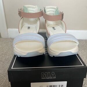 MIA Multi Color Pastel Ankle Strap Sandals size 8.5